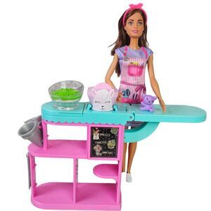 Barbie Florist Doll Playset With Flower Making Station And 4 Piece Accessory Set